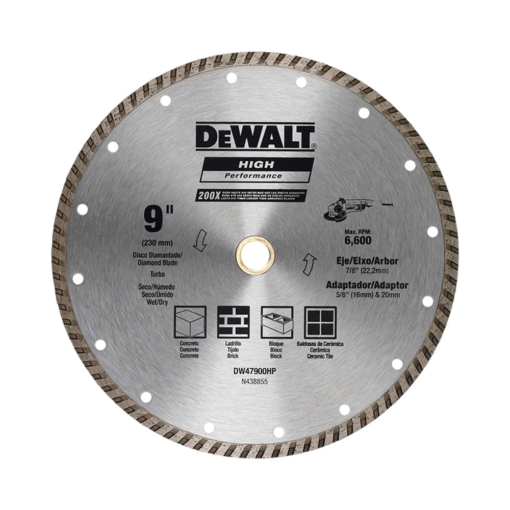Disco de Corte Diamantado Dewalt Turbo 9" 230MM
