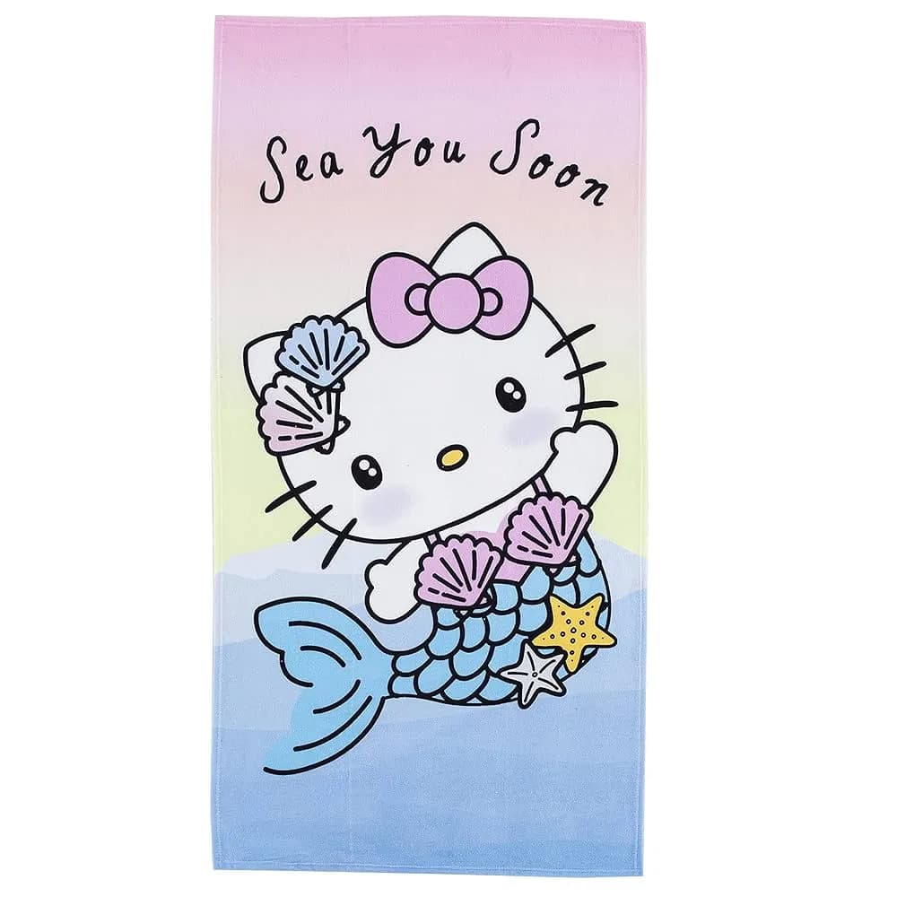 Toalha de Praia Disney Hello Kitty Zhktl038 Vermelho/Branco