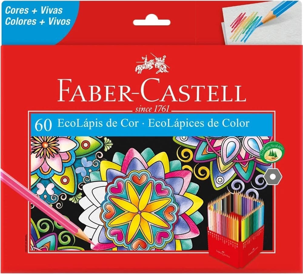 Lápis de Cor Eco Super Soft Faber Castell 60 Cores
