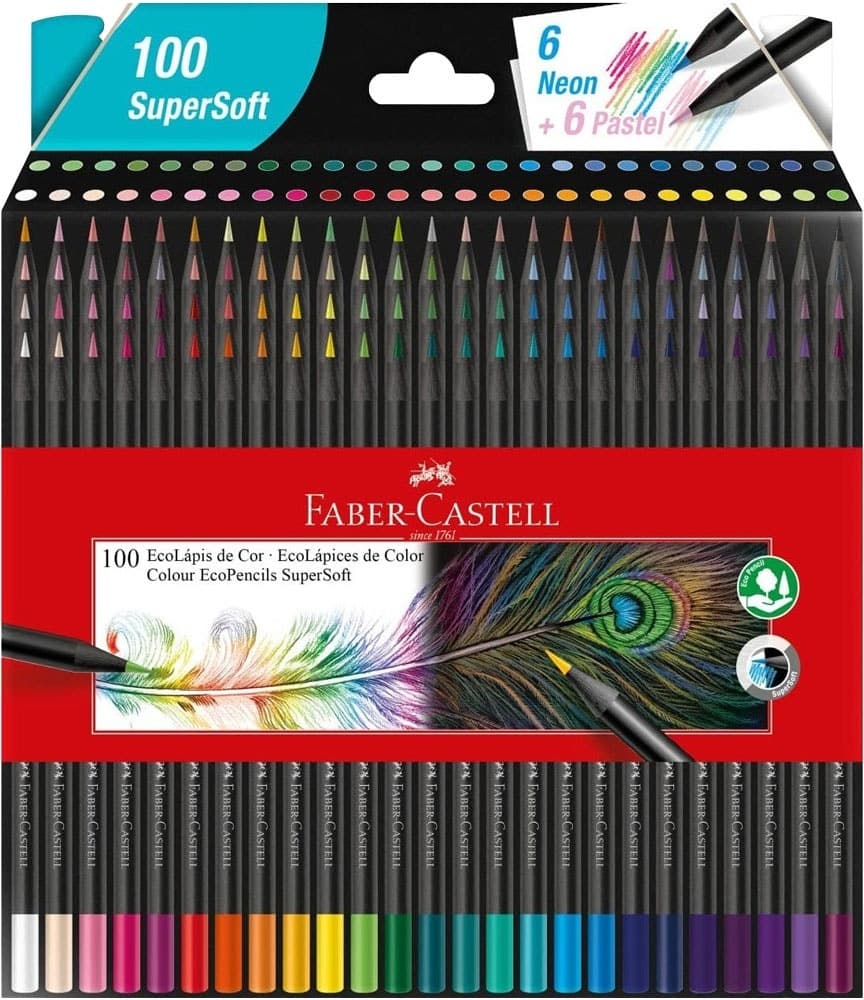 Lápis de Cor Eco Super Soft Faber Castell 100 Cores