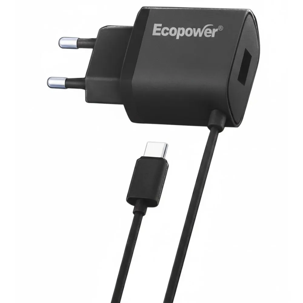 Carregador Ecopower Ep-7053 USB C/Cabo USB-C Preto