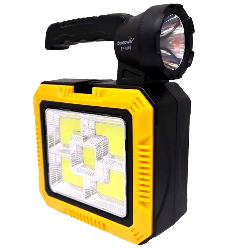 Lanterna Ecopower Ep-8149 Recarregável C/ Kit Ferramenta Preto Amarelo