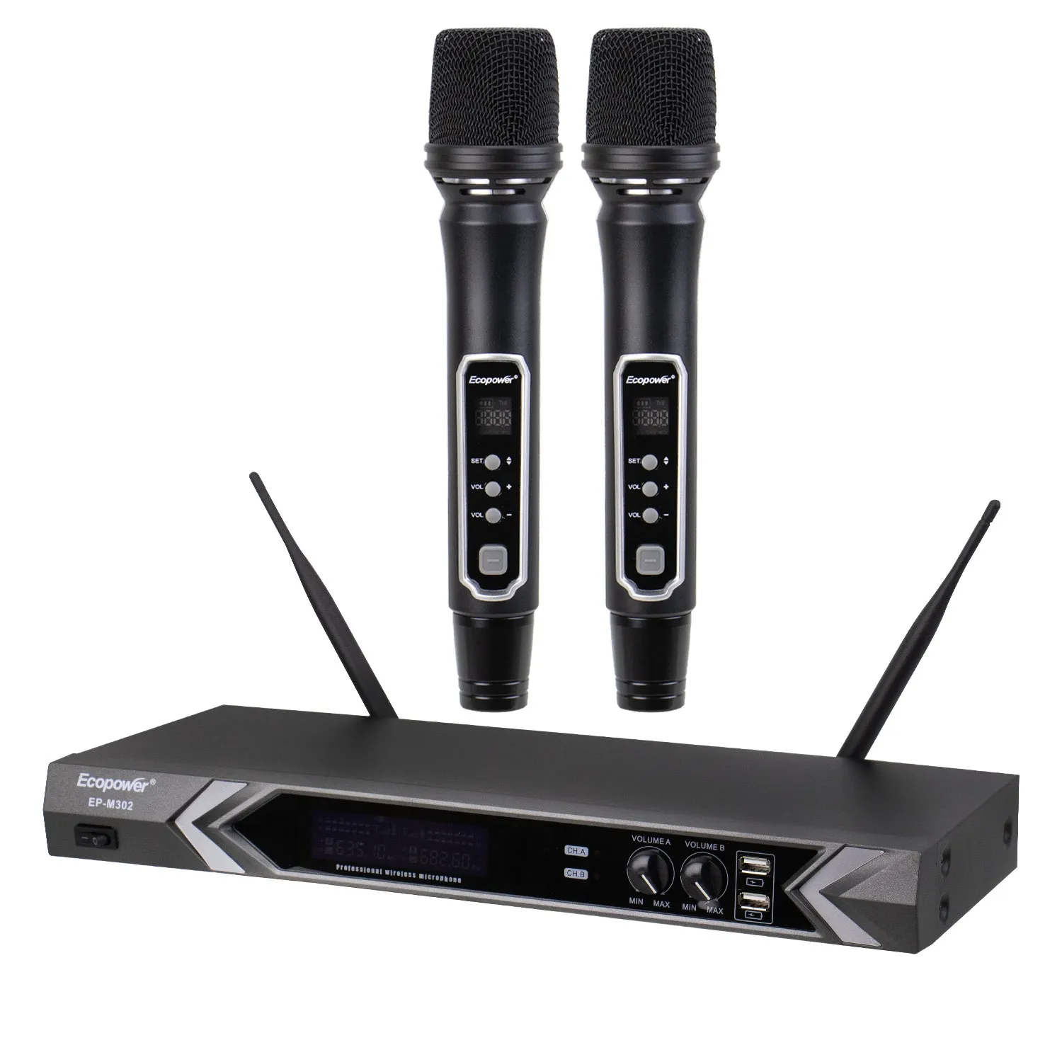 Ecopower Microfono Inalambrico EP-M309 2/MIC/BIVOLT Negro
