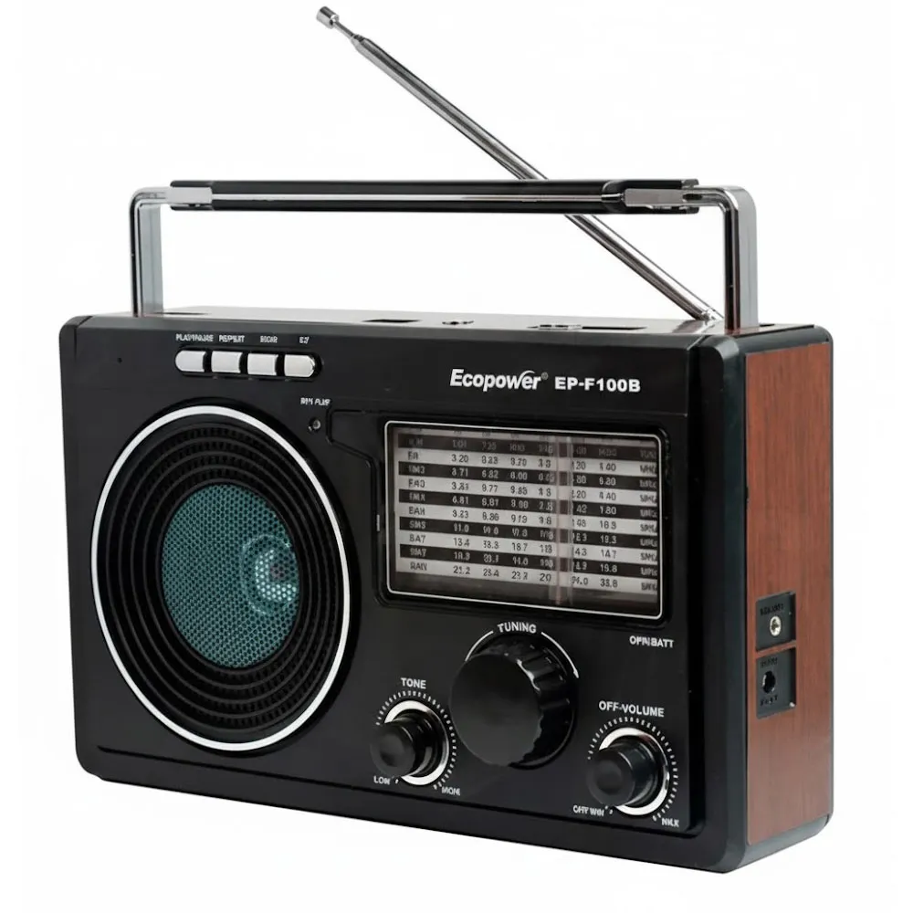 Rádio Ecopower Ep-F100B USB/SD/FM/AM Preto