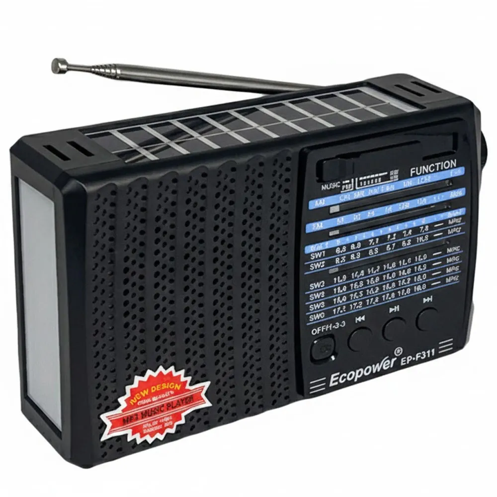 Rádio Ecopower Ep-F311 USB/SD/FM/AM Preto