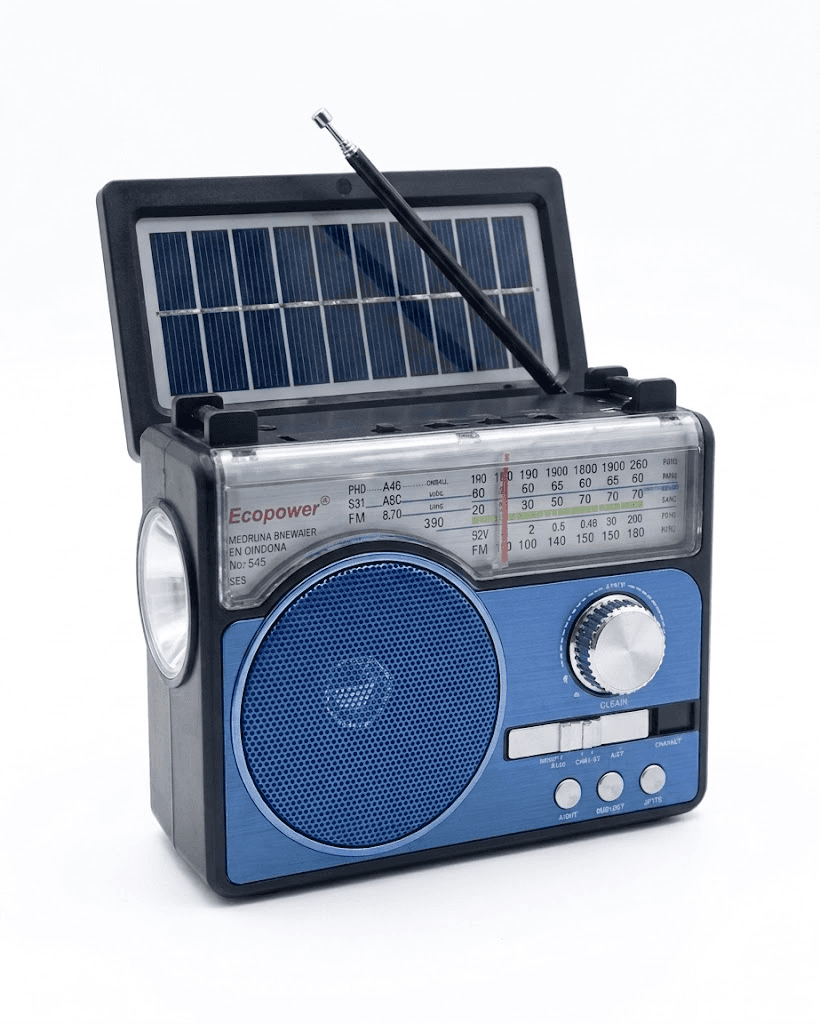 Rádio Ecopower Ep-F330 Bt/usb/sd/fm/am/painel Solar Azul