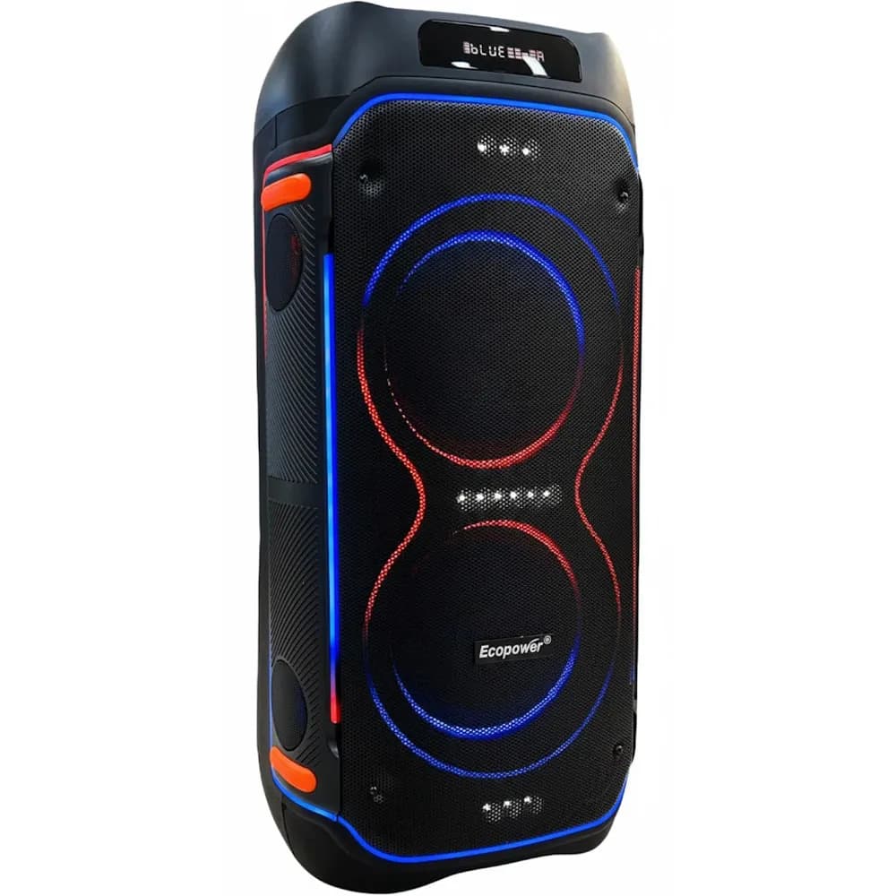 Caixa de Som Ecopower Ep-1963 8" 100W/BT/USB/AUX/FM/MIC/Recarregável Preto