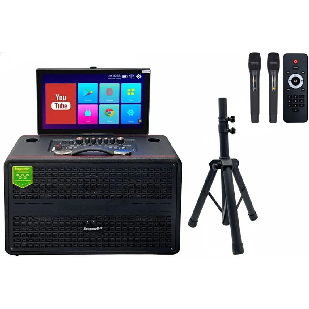 Caixa de Som Ecopower Ep-1979 15.4" 120W/BT/USB/2 Microfones