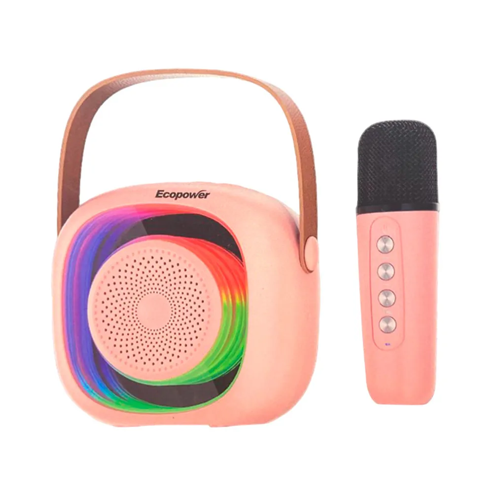 Caixa de Som Ecopower Ep-2113 Usb/aux/sd Com Microfone Rosa