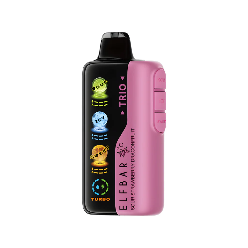 Vape Descartável Elfbar Trio 40000PUFFS Sour Strawberry Dragonfruit