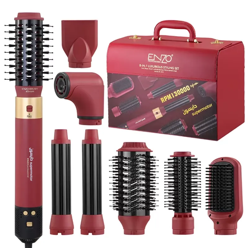 Ferramenta Modeladora de Cabelo Enzo En-6223-2 8 Em 1 220V Vermelho