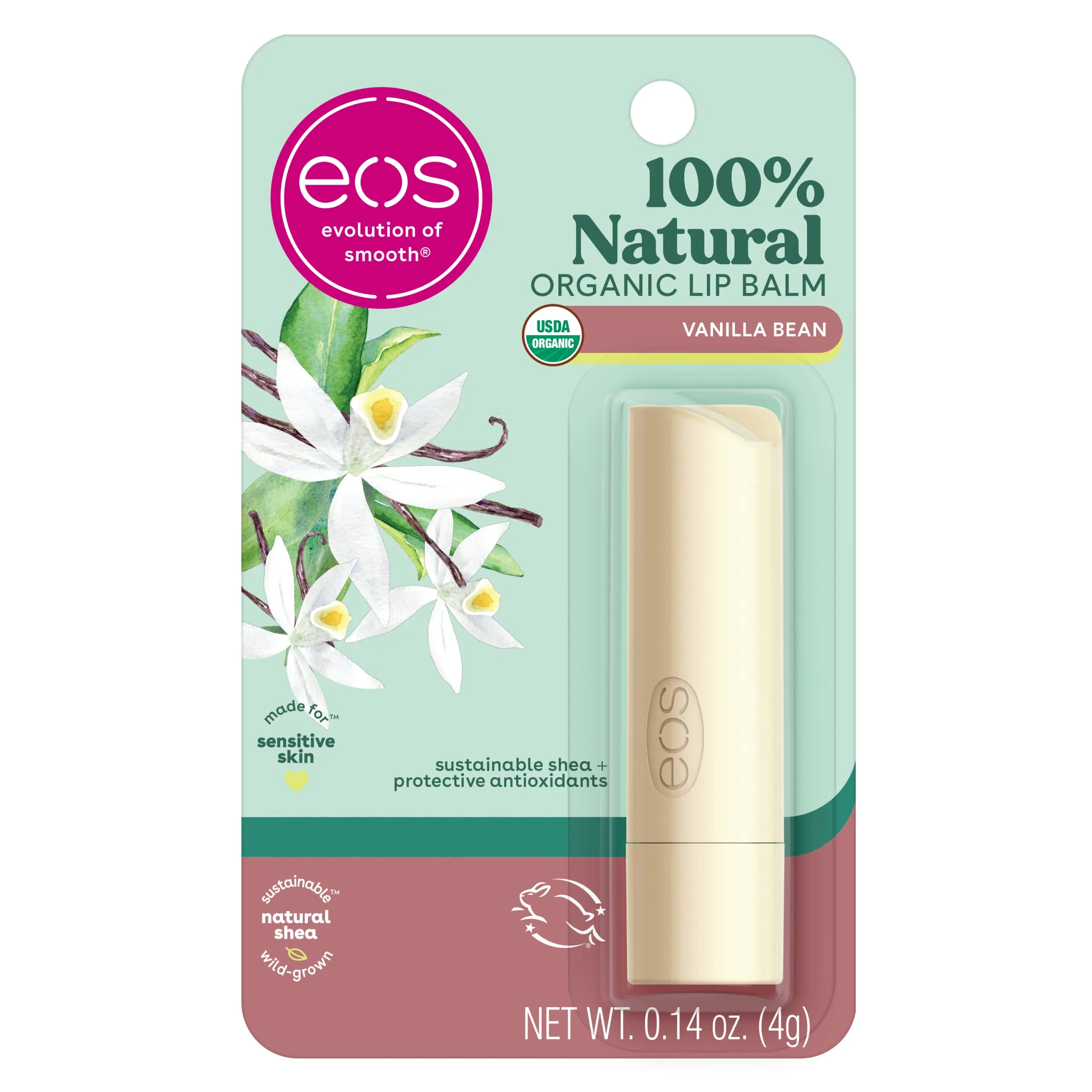 Eos Bálsamo Labial Lip Natural Vanilla Bean