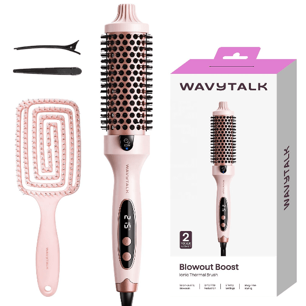 Escova Alisadora Térmica Wavytalk Blowout Boost 206 / 5 Temperaturas / 60W / Bivolt - Rosa