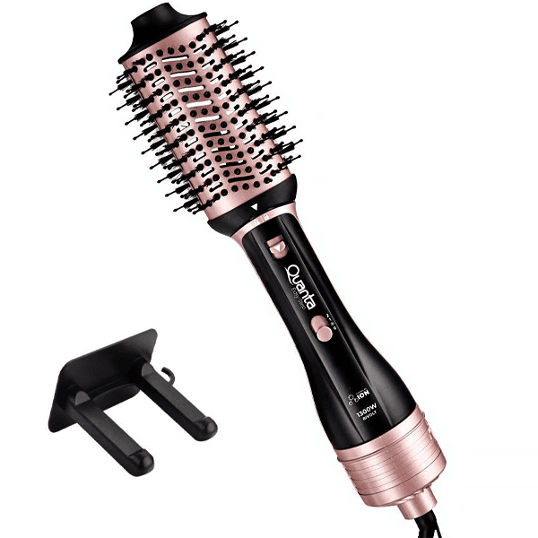 Escova Secadora Quanta Easy Step 2 Em 1 1300 Watts Preto/Rose Gold