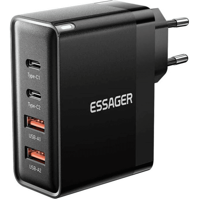 Carregador Essager Fonte ECT2CA-Qyb01-Z 2USB A+2TYPE C 100W Preto
