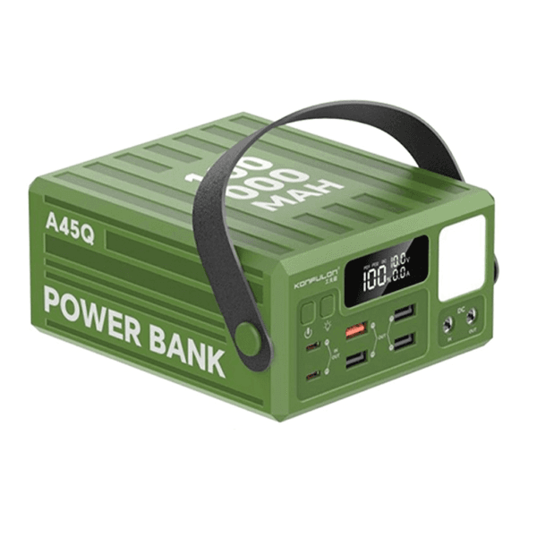 Estação de Carga Power Bank Konfulon A45Q 22.5W 100000mAh 4X USB-A 2X USB-C Verde