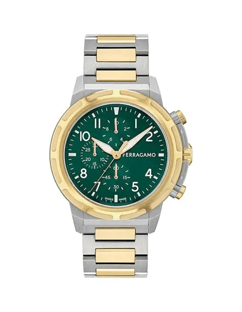 Relógio Ferragamo Sfrt00625 Prateado/Dourado/Verde