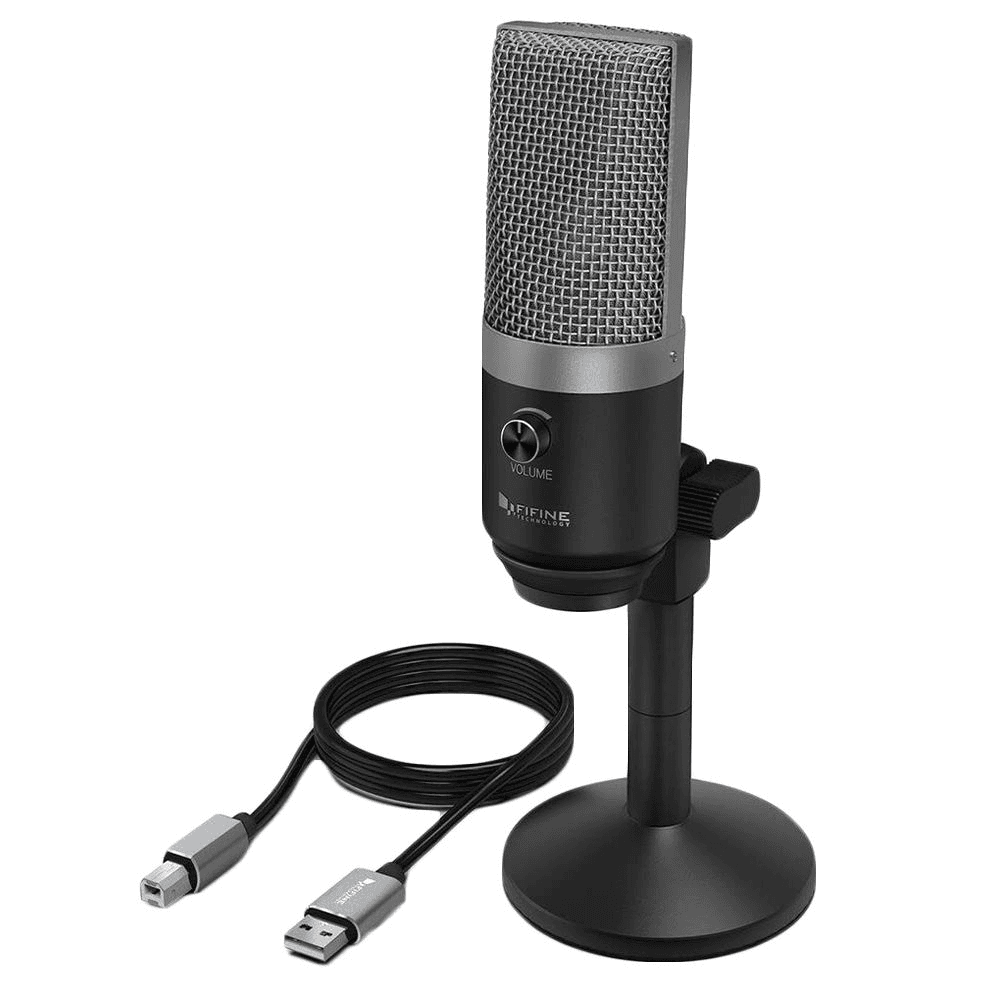 Microfone Fifine K670 Condenser USB Prateado/Preto