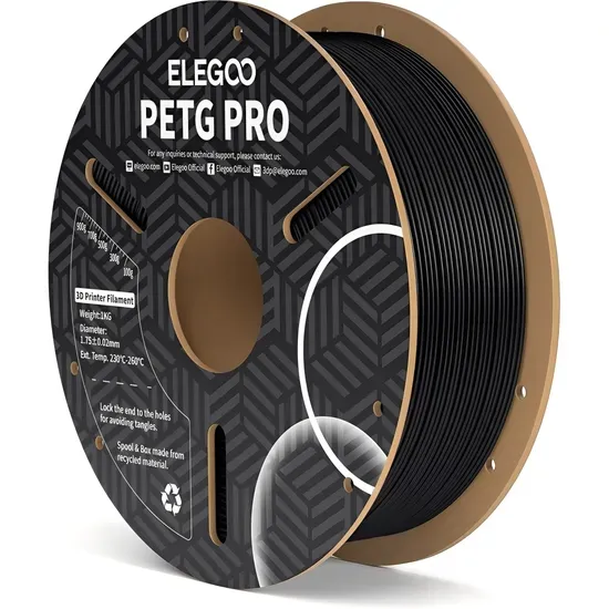 Filamento para Impressora 3D Elegoo Petg Pro 1KG 1.75Mm Preto