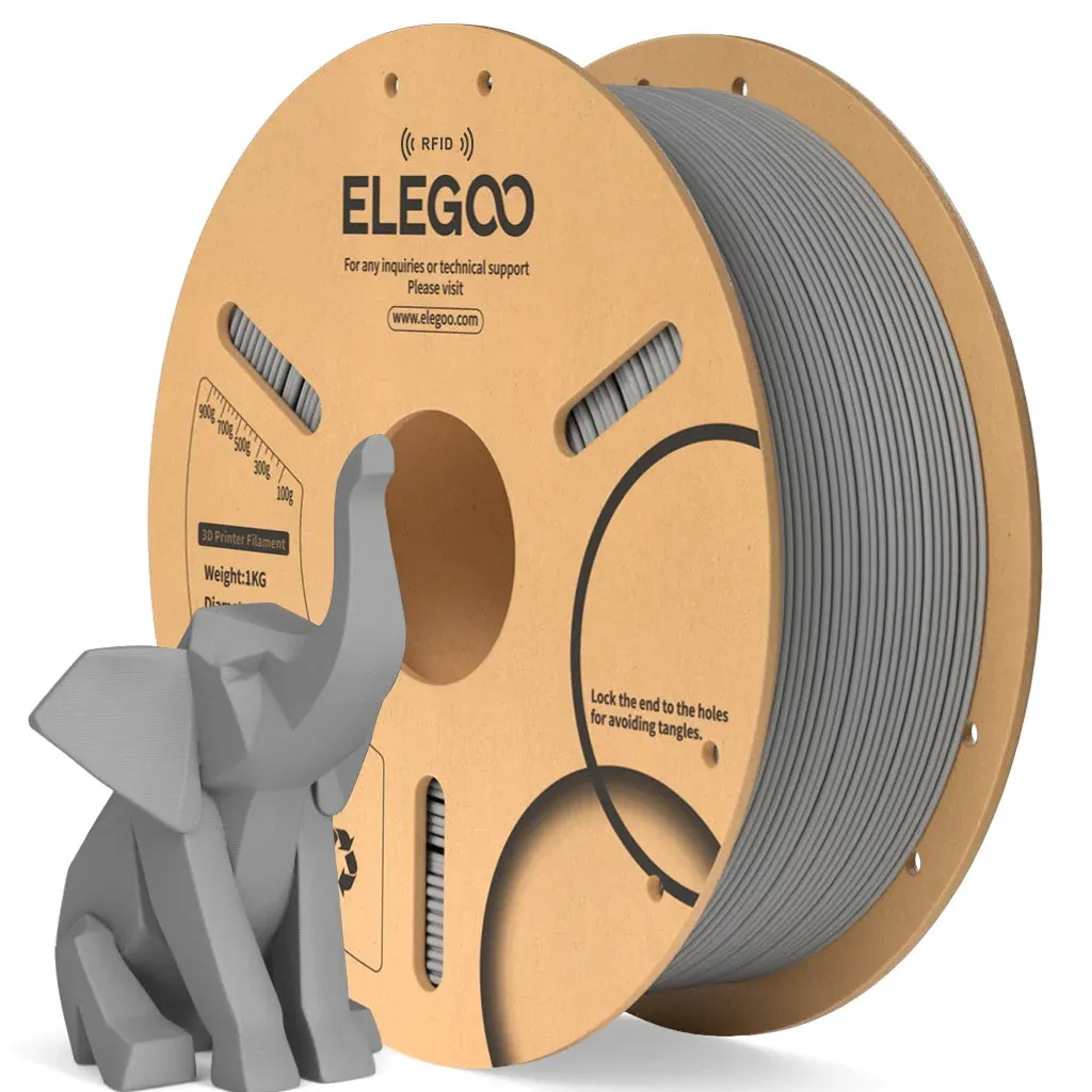 Filamento para Impressora 3D Elegoo Pla Cinza 1KG 1.75Mm