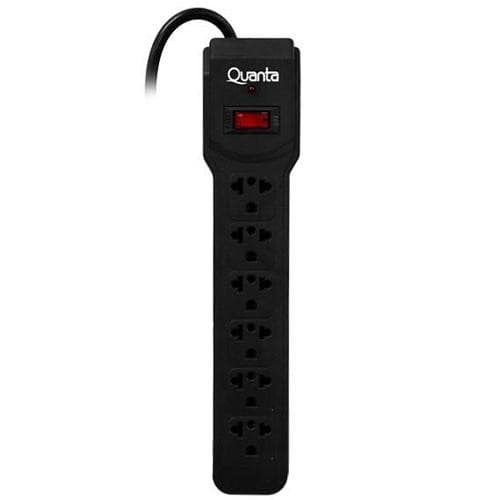 Filtro de linha Quanta QTF01 com 6 tomadas de 1.5 Metros Bivolt - Preto