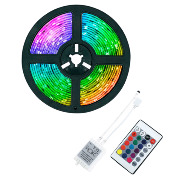 Fita LED RGB 5M 2835 com Controle Remoto