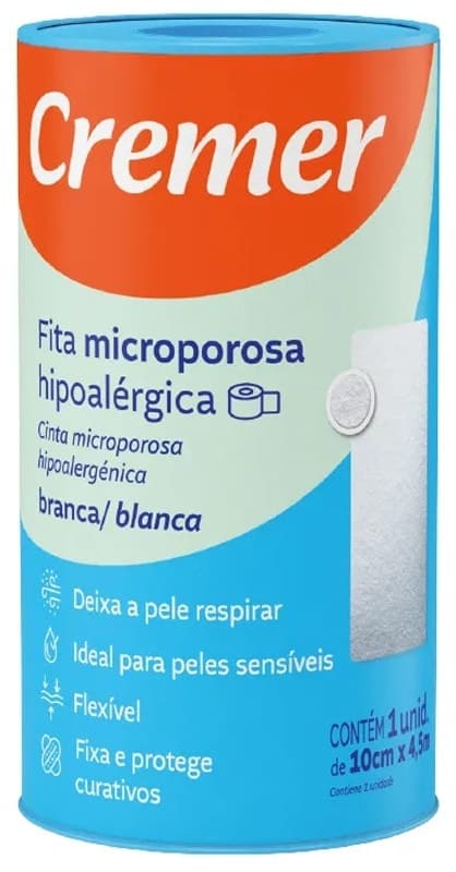 Fita Microporosa Cremer Branca (10Cm X 4.5M)