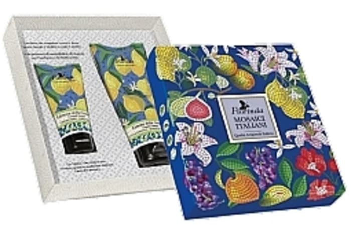 Conjunto de Presente Florinda Shampoo Gel de Banho Creme para Mãos Limão Costeiro Mosaico
