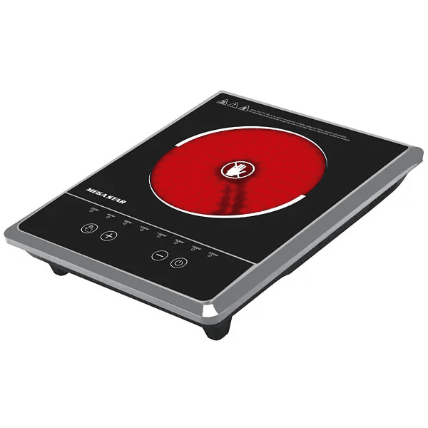 Fogareiro Elétrico Infravermelho Megastar ER60B 2000W 220-240V ~ 50/60Hz Preto/Prata