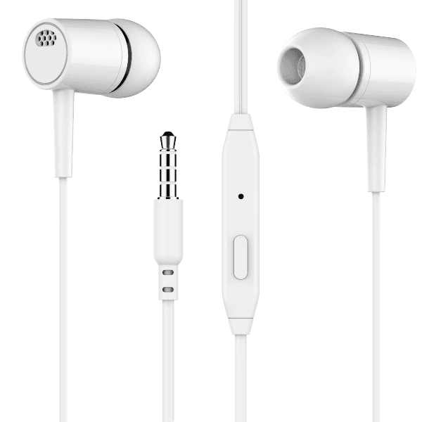 Fone de Ouvido com Fio Bass Heads Stereo Earphone 3.5Mm Branco