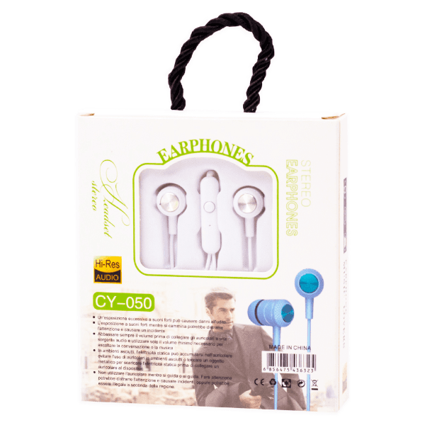 Fone de Ouvido com Fio Geral Cy-050 Earphone Extra Bass Aux 3.5Mm Branco