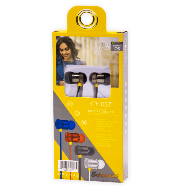 Fone de Ouvido com Fio Geral Cy-057 Sound Aux 3.5Mm Preto