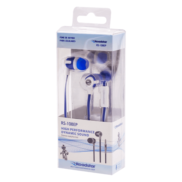 Fone de Ouvido Roadstar Rs-108EP / P2 - Azul/Branco