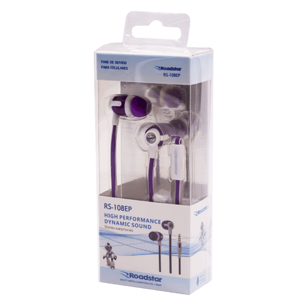 Fone de Ouvido Roadstar Rs-108EP / P2 Roxo/Branco