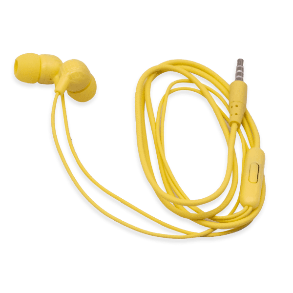 Fone de Ouvido com Fio Stereo Earphone Geral L-207 Cabo de 135CM Amarelo
