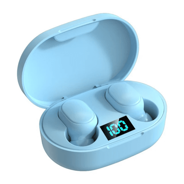 Fone de Ouvido Sem Fio Geral E7S True Wireless Headset Bluetooth 5.3 Azul Claro