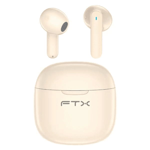 Fones de Ouvido Sem Fio Ftx E68-Bg Com Bluetooth 6.0 / Microfone / Touch / Ipx6 - Bege