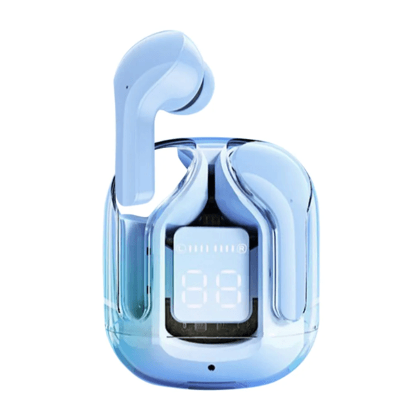 Fones de Ouvido Sem Fio Keen Earphones Y91 Com Bluetooth V5.3 Transparente/Azul Claro