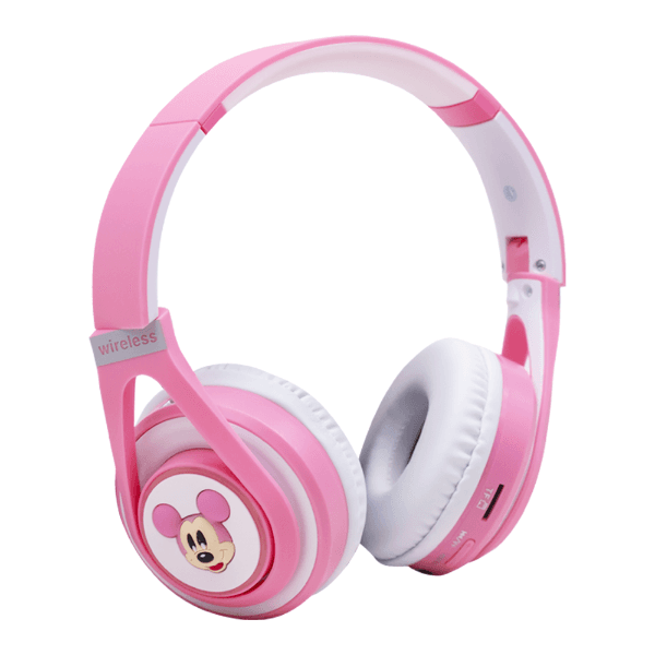 Fones de Ouvido Sem Fio Ma-8 Mickey Wireless Headphone Com Bluetooth / Fm Rosa/Branco