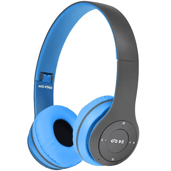 Fones de Ouvido Sem Fio Mox Mo-F900 Com Bluetooth / Aux / Fm - Cinza/Azul
