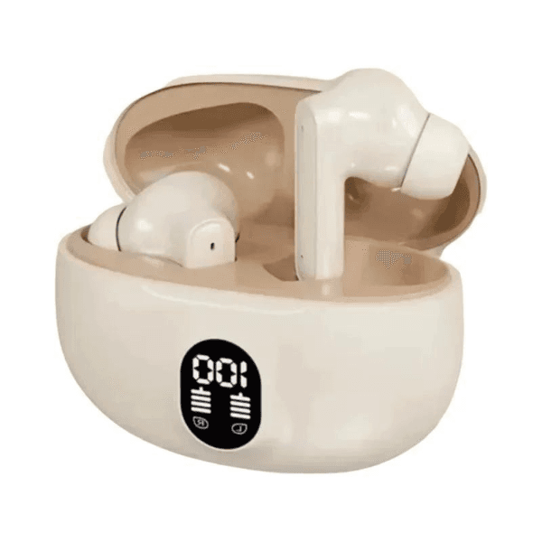 Fones de Ouvido Sem Fio Stereo Earphones 895B com Bluetooth 5.4 Bege