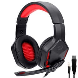 Fones de Ouvido Gamer Redragon H220N Themis 2 Com Fio Preto / Vermelho