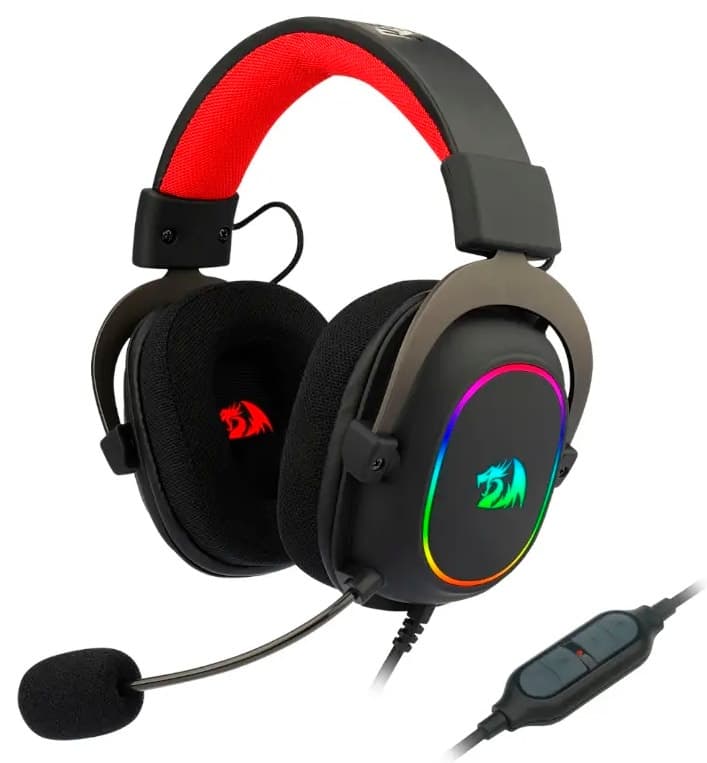 Fone Gamer Redragon H510-RGB Zeus X RGB / Com Fio - Preto