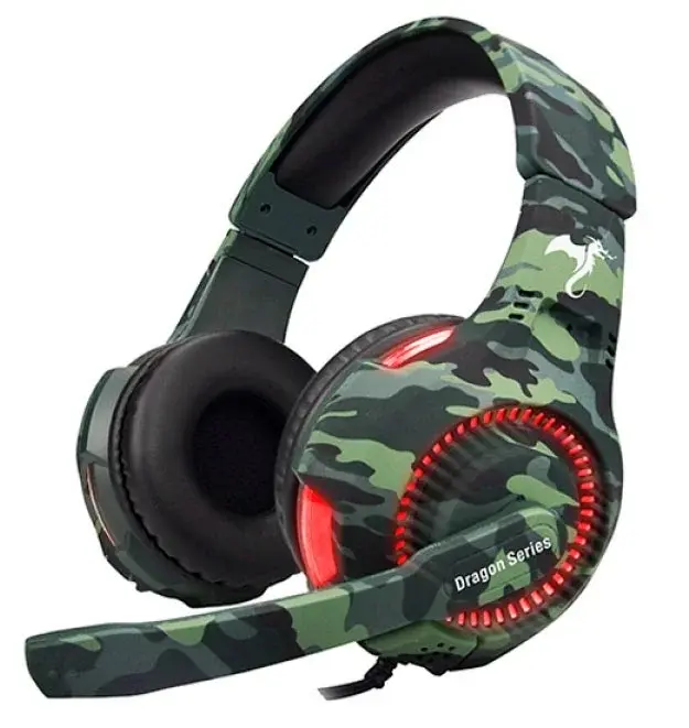 Fone Gamer Kolke Kga-487 Trooper Camuflado/Vermelho