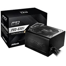 Fonte de Alimentação ASRock PRO-650B V2 650W ATX / Não Modular / 80 Plus Bronze / Bivolt - Preto (ATX 3.1)