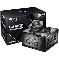 Fonte de Alimentação ASRock PRO-M1000G 1000W ATX / Modular / 80 Plus Gold / Bivolt - Preto (ATX 3.1)