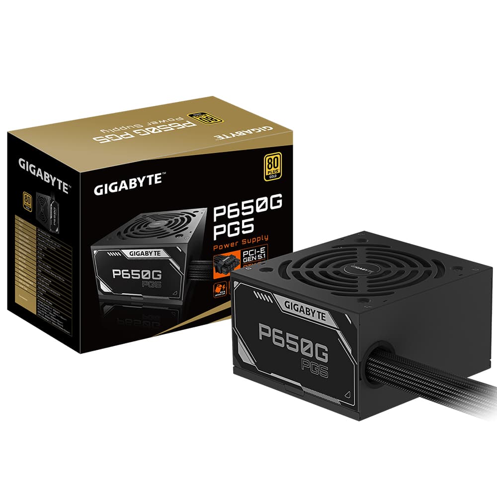 Fonte de Alimentação Gigabyte GP-P650G PG5 650W ATX / Não Modular / 80 Plus Gold (ATX 3.1)