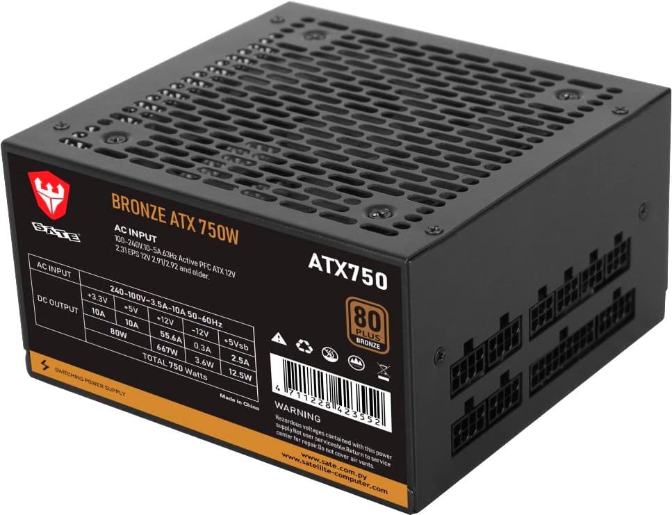 Fonte para Gabinete Satellite Bronze Atx 750W Full Modular - 80 Plus Bronze
