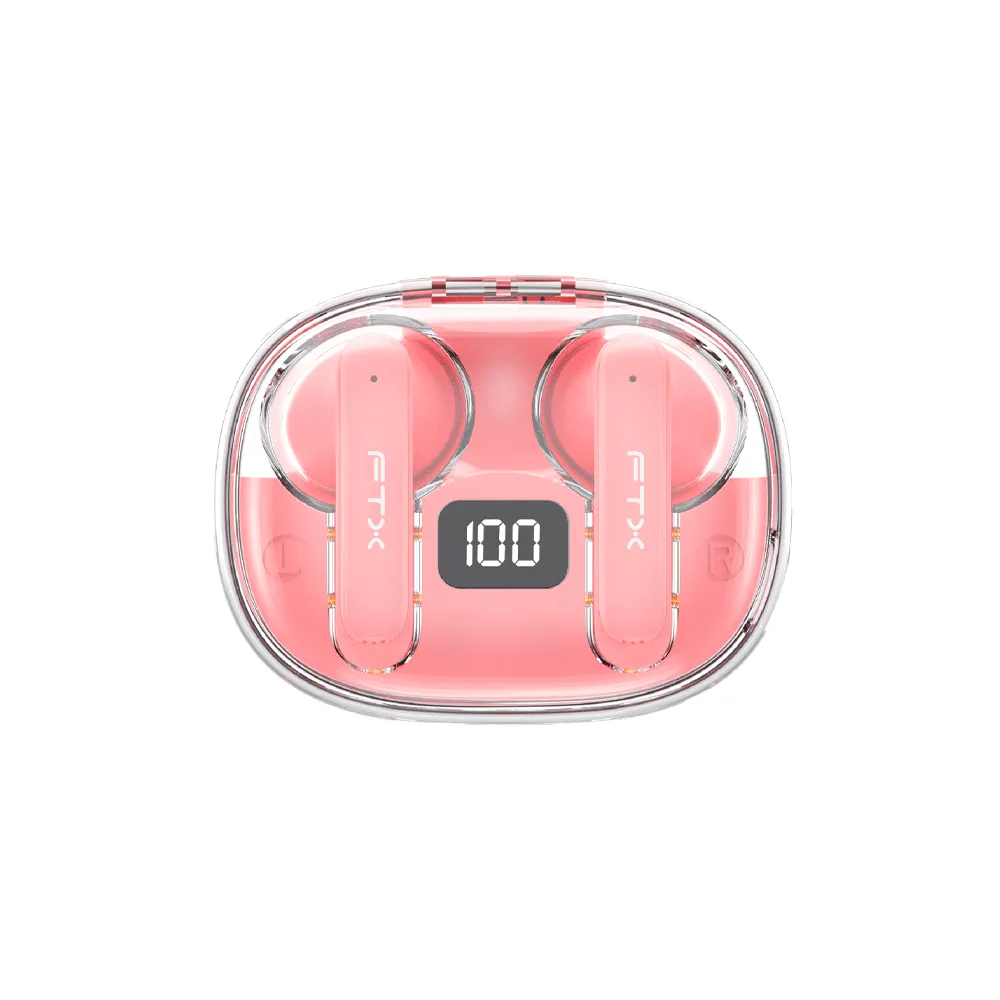 Fones de Ouvido Ftx E80-Pk BT/MIC/ENC/TOUCH/IPX6 Rosa