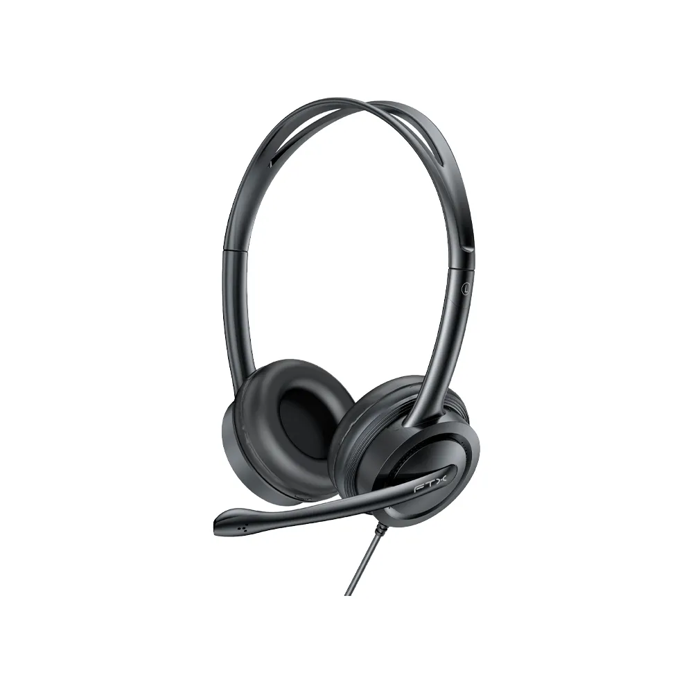 Fones de Ouvido Ftx Auricular H91-Bk USB/MIC/Preto C/Cont Vol